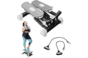 CLIÕ Advanced Twist Steppers for Exercise at Home, Portable Mini Stair Stepper Exercise Equipment, Resistance Bands & Mat - Hydraulic Fitness Stair Climber Fitness Mini Stepper 350lbs Weight Capacity