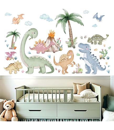 DRWSSR Removable Wall Decals – Cute Watercolor Animals & Plants Stickers For Nursery, Bedroom, Living Room - View #7