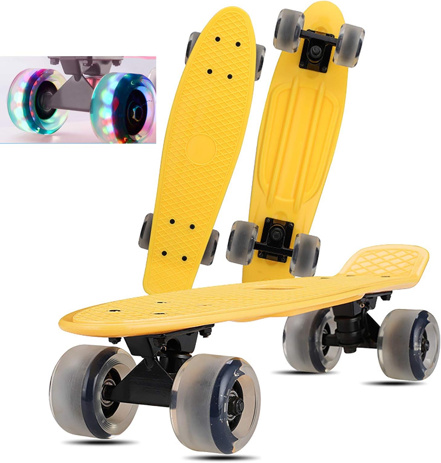 Penny Board, Complete Mini Cruiser Skateboard, Translucent Plastic
