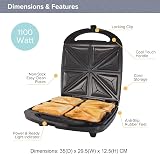 Quest 4 Slice Toastie Maker 1100W Non-Stick Cool Touch Handle Locking Clip view 2