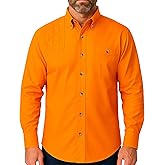 FH Outfitters Full Blaze Hunting Shooter Shirt Long Sleeves for Men, 100% Polyester Twill, Full Cut, Woodtone Buttons