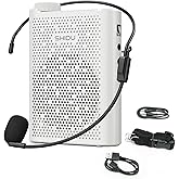 SHIDU Voice Amplifier, Bluetooth Power Voice Amplifier for Teachers Rechargeable Personal Speakers Microphone Headset Support MP3 Format AUX FM for Classroom Tour Guide Training Meeting Speech