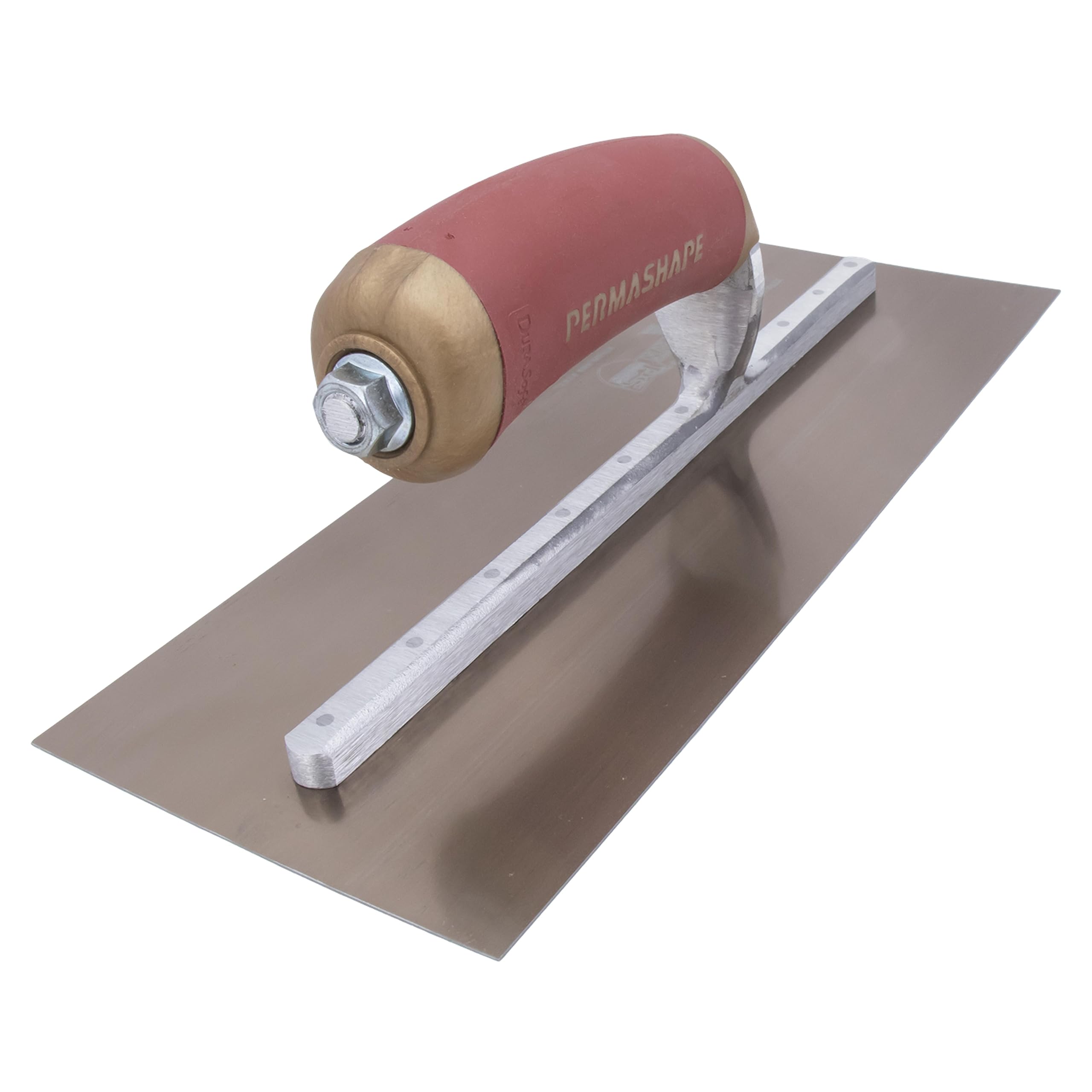 MARSHALLTOWN PermaShape Plasterers Finishing Trowel, Broken-in Golden Stainless Steel 292 x 121mm Blade, DuraSoft Handle, PB4GSD