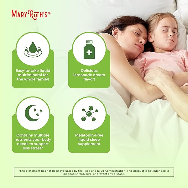 MARYRUTH ORGANICS EXTRA STRENGTH NIGHTTIME LIQUID MULTIMINERAL SLEEP SUPPLEMENT | SUGAR FREE | CALM MAGNESIUM CITRATE | NO MELATONIN | CALCIUM MAGNESIUM ZINC | LEMONADE FLAVOR | VEGAN | 32 SERVINGS