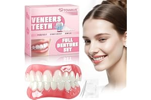 TOWAVE Veneers Teeth for Women and Men, Silicone Reline Denture Set, Nature and Comfortable, Improve Smile