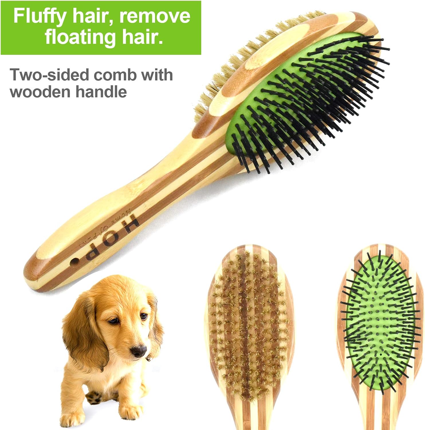 YMWALK Pet Grooming Brush for Dogs & Cats - Double-Sided Pin & Soft Bristle, Comb Massage for Cleaning Loose Fur & Dirt - Image 4