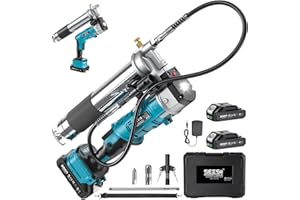 Seesii 12000 PSI Cordless Electric Grease Gun, Innovative 2-in-1 Design, 5.3 oz/min High Flow Battery Powered Grease Pump Kit
