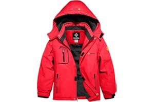 GEMYSE Boy's Waterproof Ski Snow Jacket Windproof Winter Jacket with Hood