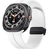 ANCOOL for Samsung Galaxy Watch Ultra Bands 47mm, Soft Silicone Sport Magnetic Band for Samsung Galaxy Ultra Watch Band for Men Women, White