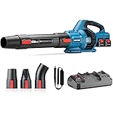 Dong Cheng Brushless Cordless Leaf Blower, 40V Battery Powered Blower with 2 * 4.0Ah Batteries & Charger, 650 CFM High-Efficiency Blower for Sidewalks, Driveways, Town Care, Blowing Leaves and Snow