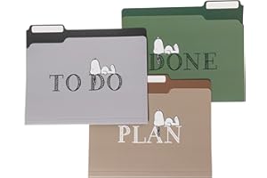 Snoopy File Folders Pack by Graphique, Set of 9 (3 Designs), Letter Size Organizers, Decorative Office Supplies, 1/3-Cut Tabs