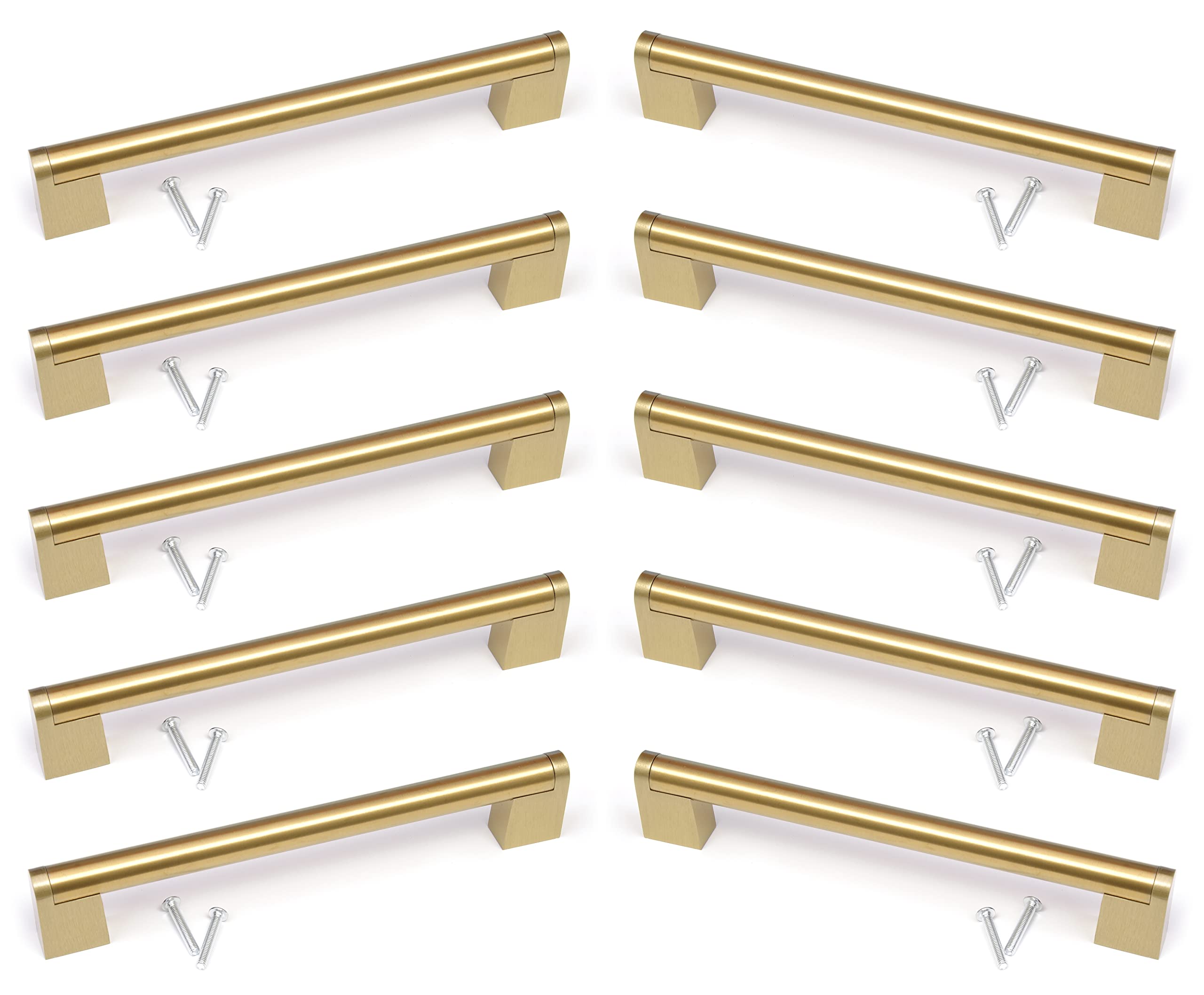 BSM Marketing Gold Finish Kitchen Cupboard Cabinet Boss Bar Door Handle Knob (10, 160mm)