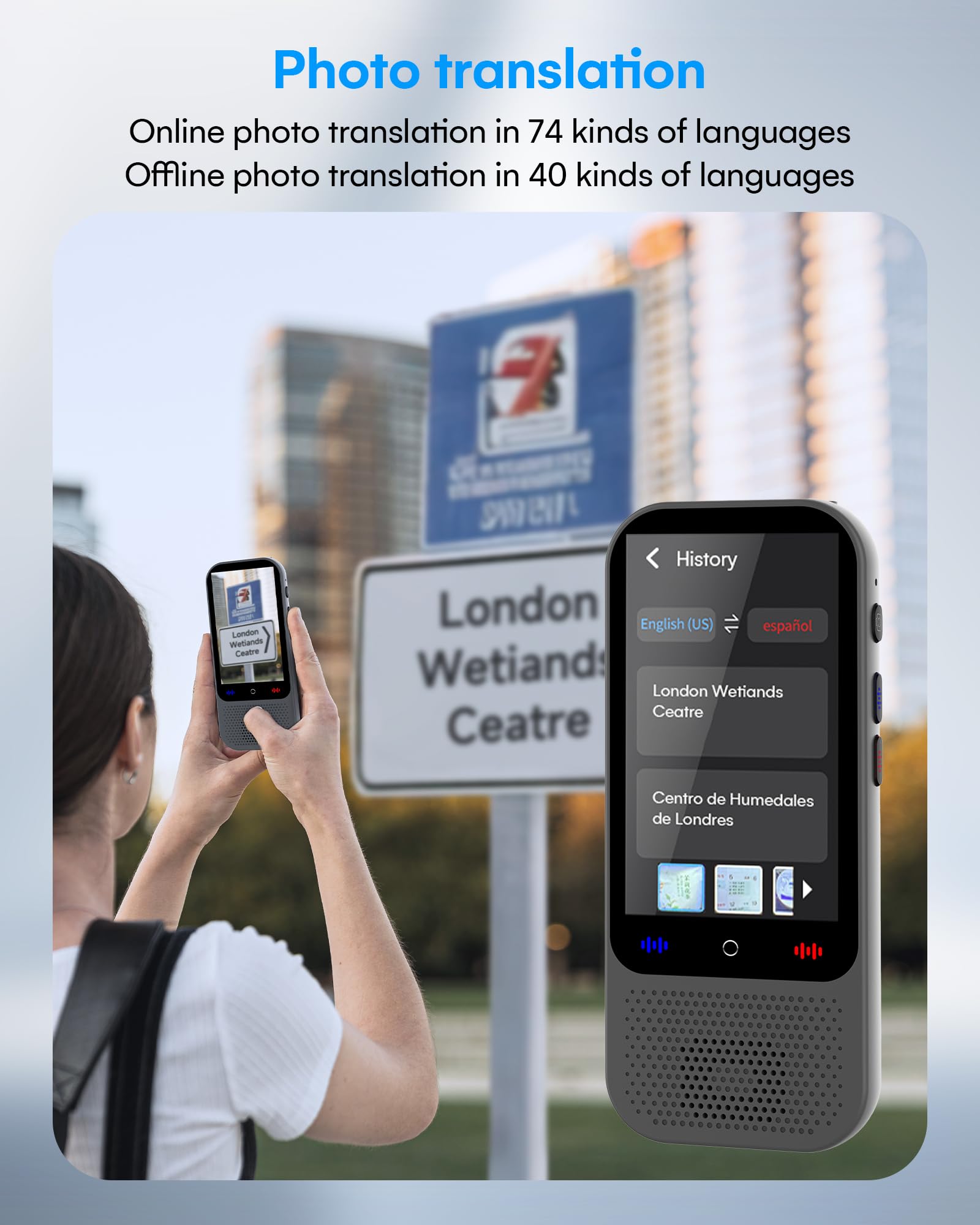 Language Translator Device No WiFi Needed, Upgraded S80 Pro Ai ChatGpt PortableTranslator with 138 Languages, Real-Time Two-Way Voice Offline/Photo/Translation Device for Travel Business Learning