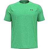 Under Armour - Mens Tech Textured Short Sleeve T-Shirt, Color Vapor Green/Black (299), Size: X-Large x Tall