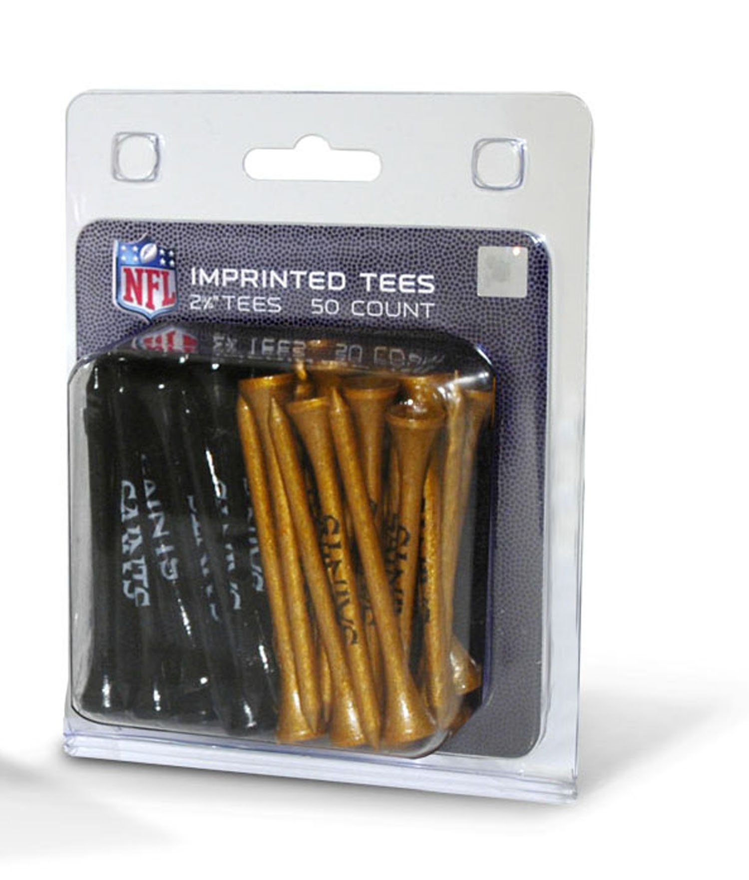 Team Golf NFL New Orleans Saints Pack Of 50 Golf Tees 2-3/4" Golf Tees, 50 Pack, Regulation Size, Multi Team Colors