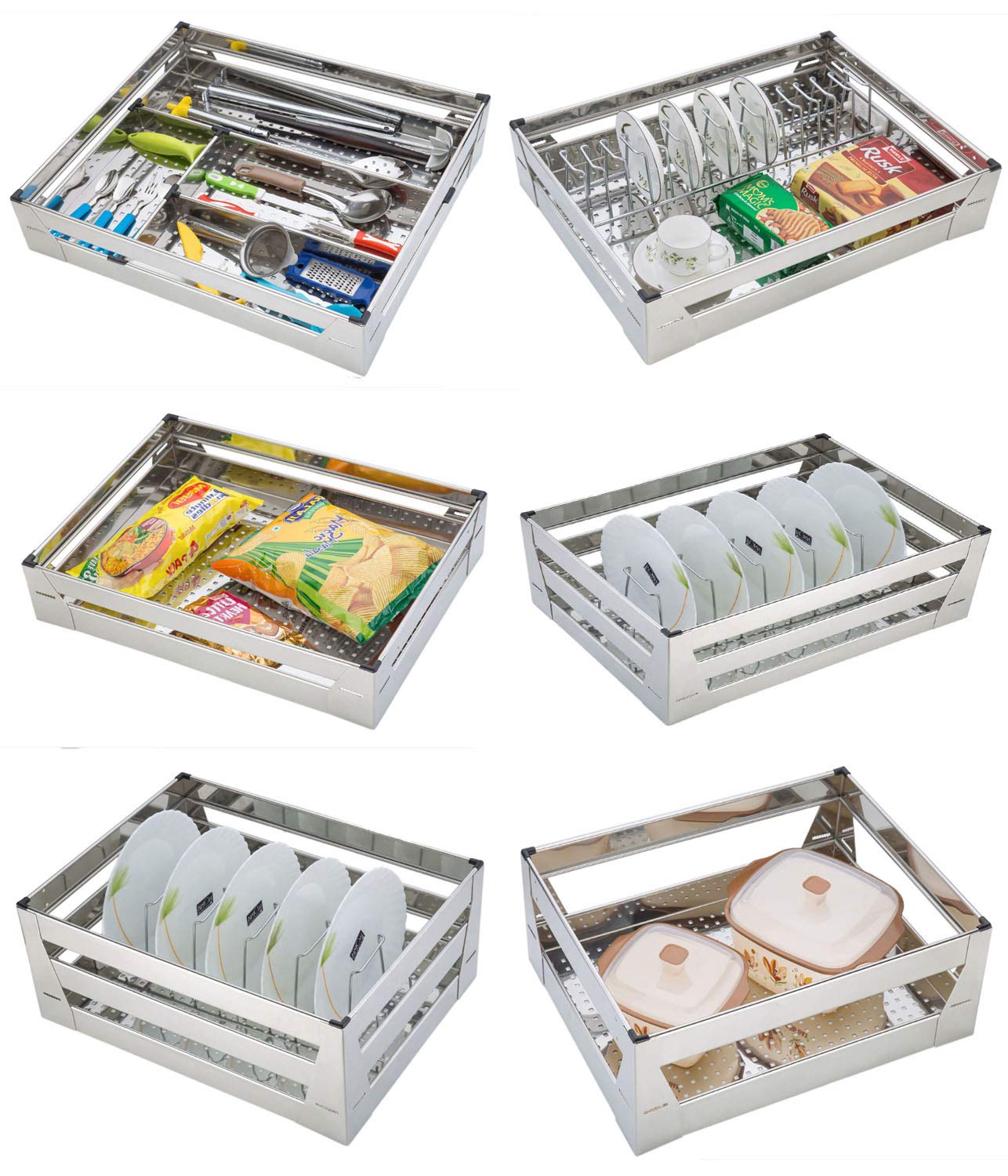 Buy Stainless Steel Perforated Sheet Modular Kitchen Basket