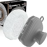 RamPula Face Scrubber & African Net, Silicone Exfoliating Brush for Men, Facial Cleansing Brush, Manual Waterproof Cleansing Skin Care, Blackhead Removing Pore Cleansing Massaging Face Brushes - Grey