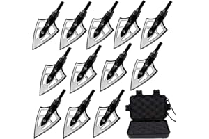 LeeMui Stainless Steel Hunting Archery Broadheads Blades Grain Screw-in Arrow Heads Tips Compatible with Traditional Bows Archery Broad Crossbow Recurve