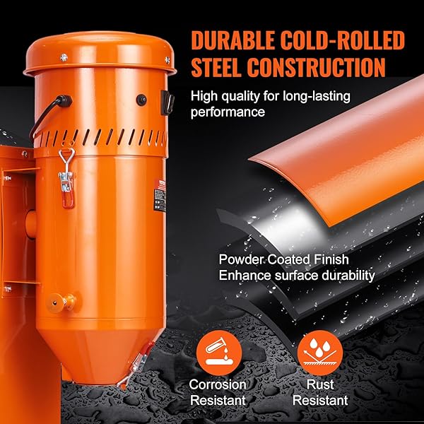 DUST COLLECTION SYSTEM: 1.6-HP DUST COLLECTOR MEDIA RECLAIMER WITH 1.8 GALLON CAPACITY – UNIVERSAL FIT FOR SANDBLASTER CABINETS AND MEDIA BLASTERS
