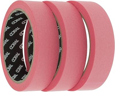 CORAL Precision Masking Tape Low Tack Pink Washi 1 inch x 25m 3 Pack