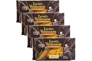 Le Veneziane - Italian Penne Rigate Pasta [Gluten-Free], (4)- 8.8 oz. Pkgs