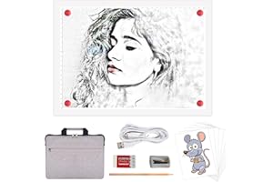 A4 Rechargeable LED Tracing Light Box with Carry Bag, ELICE Wireless Battery Powered Light Pad Artcraft Lightpad Cordless Light Board for Diamond Painting Drawing Sketching Weeding Vinyl (White)