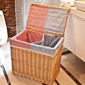 LYQZ Caja de Almacenamiento Cesta Grande de Mimbre de Mimbre de Mimbre