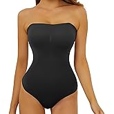 SLLIE Strapless Bodysuit for Women Tummy Control Thong Seamless Body Suit Backless Body Shaper Shapewear