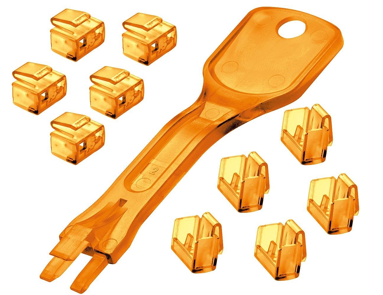Lindy 10 Port Locks Secure RJ45 Sockets Orange