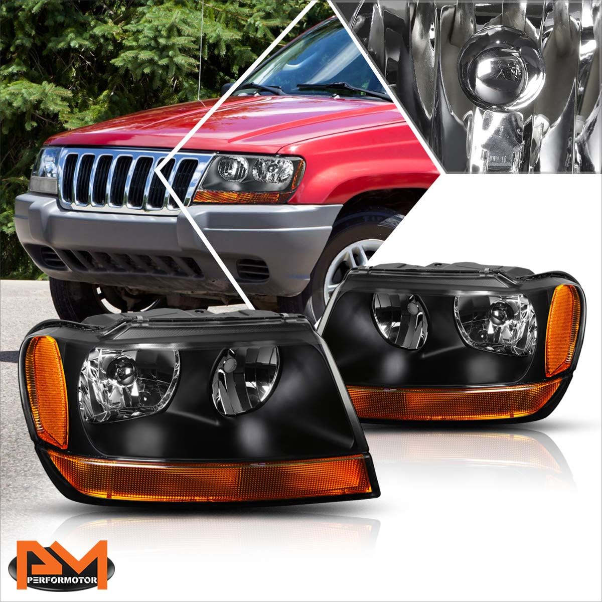 Headlight Assembly Compatible with Jeep Grand Cherokee WJ