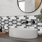 DEWOO Peel Stick Subway Brick Marble Stone Tiles Splashback Kitchen Bathroom 10 view 2