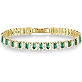 KELORIS PATH Tennis Bracelets for Women 14K Gold Plated/White Gold CZ Bracelet Classic Adjustable Valentines Gift