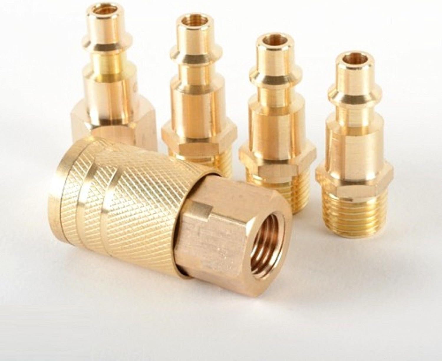 5pc Solid Brass Quick Coupler Set Air Hose Connector Fittings 1/4 NPT