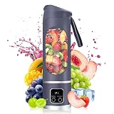 Portable Blender Personal Electric USB,500ML Portable juicer Shakes and Smoothies Blender,Small Blenders,Mixing,Compact、Convenient and Versatile (Purple)