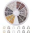 PandaHall Elite 540 Pcs 6 Colors Brass Wire Guardian Wire Cable Protector U Shape Wire Guard Loops for Earring Bracelet Jewel