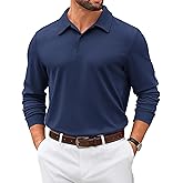 COOFANDY Men's Polo Shirts 2025 Long Sleeve Casual Golf Shirts Light Weight Moisture Wicking Pullover Shirts