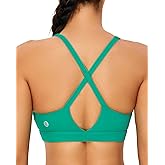 RUNNING GIRL Sports Bra for Women High Support, Molded Cup High Impact Sports Bras with Sewn in Pads Strappy Running Bra