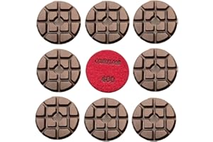COMEFLOOR Concrete Floor Polishing Pucks Diamond Resin Disc for Terrazzo, Marble, Granite Floor, 3 Inch Hook and Loop Polishing Pad,400# 9PCS