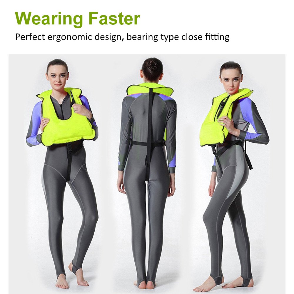 barsone Snorkel Vest Portable Inflatable Life Vest Safety Jackets for Adults