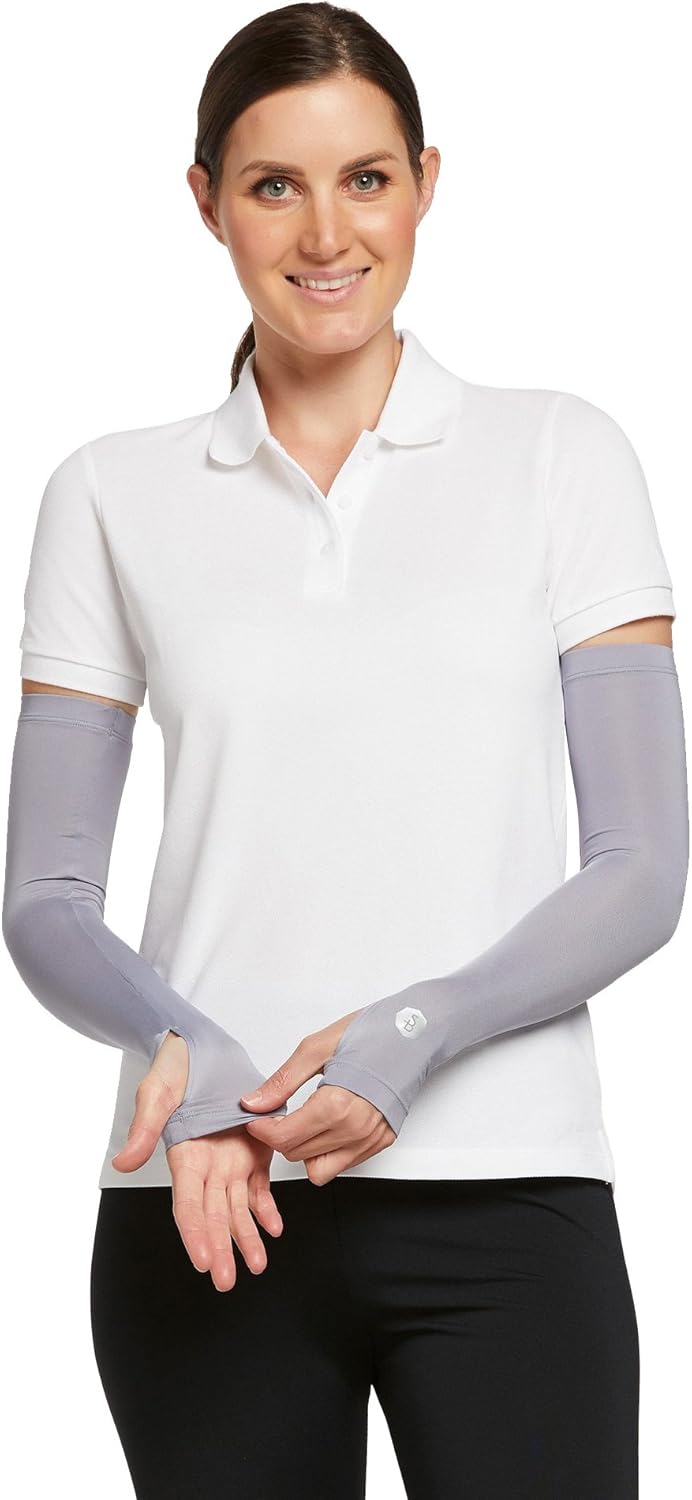 Solbari UPF50+ Sun Protective Cooling Arm Sleeves With Thumbholes at  Women’s Clothing store