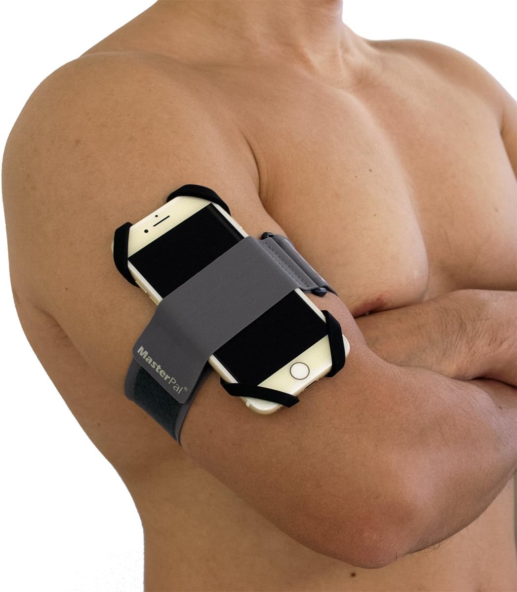 MasterPal *Clearance Sale* Elastic Armband for Running Sports, Fitness Armband, Armband iPhone 7 plus/7/6 plus/6, iPod Armband, Armband for Samsung Phones, Running Armband for Smartphone (Grey-L)