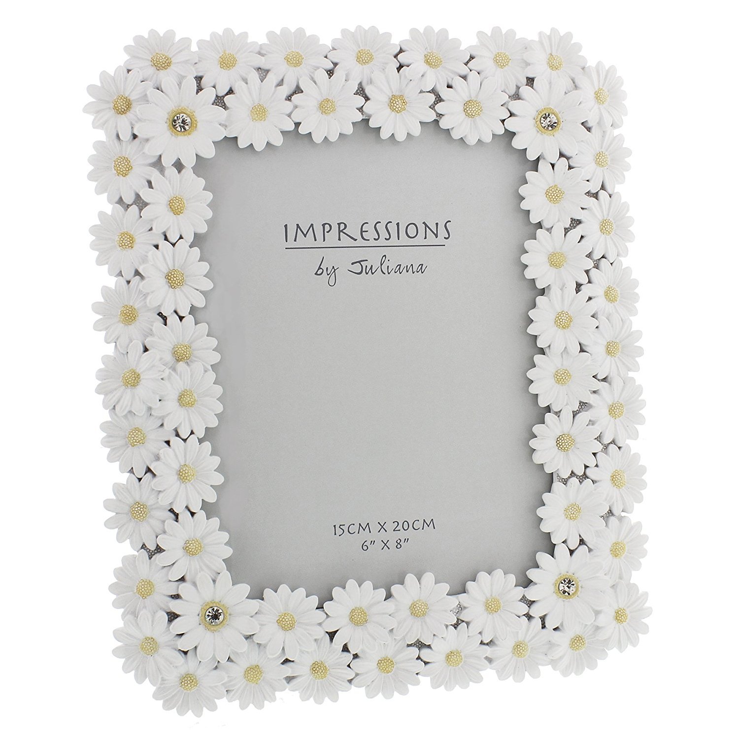 Impressions White Resin Chrysanthemum Photo Frame 6" x 8"