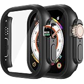 Misxi Case with Screen Protector for 49mm Apple Watch Ultra 4/Ultra 3/2/1 | 2-Pack Cover with Tempered Glass for Ultra4/3/2/1, Scratch Resistant Sensitive Touch Protection, Black