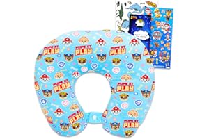 Paw Patrol Travel Neck Pillow for Kids - Bundle with 13" Neck Pillow, Tattoos, Stickers, More | Paw Patrol Travel Accessories Set for Boys