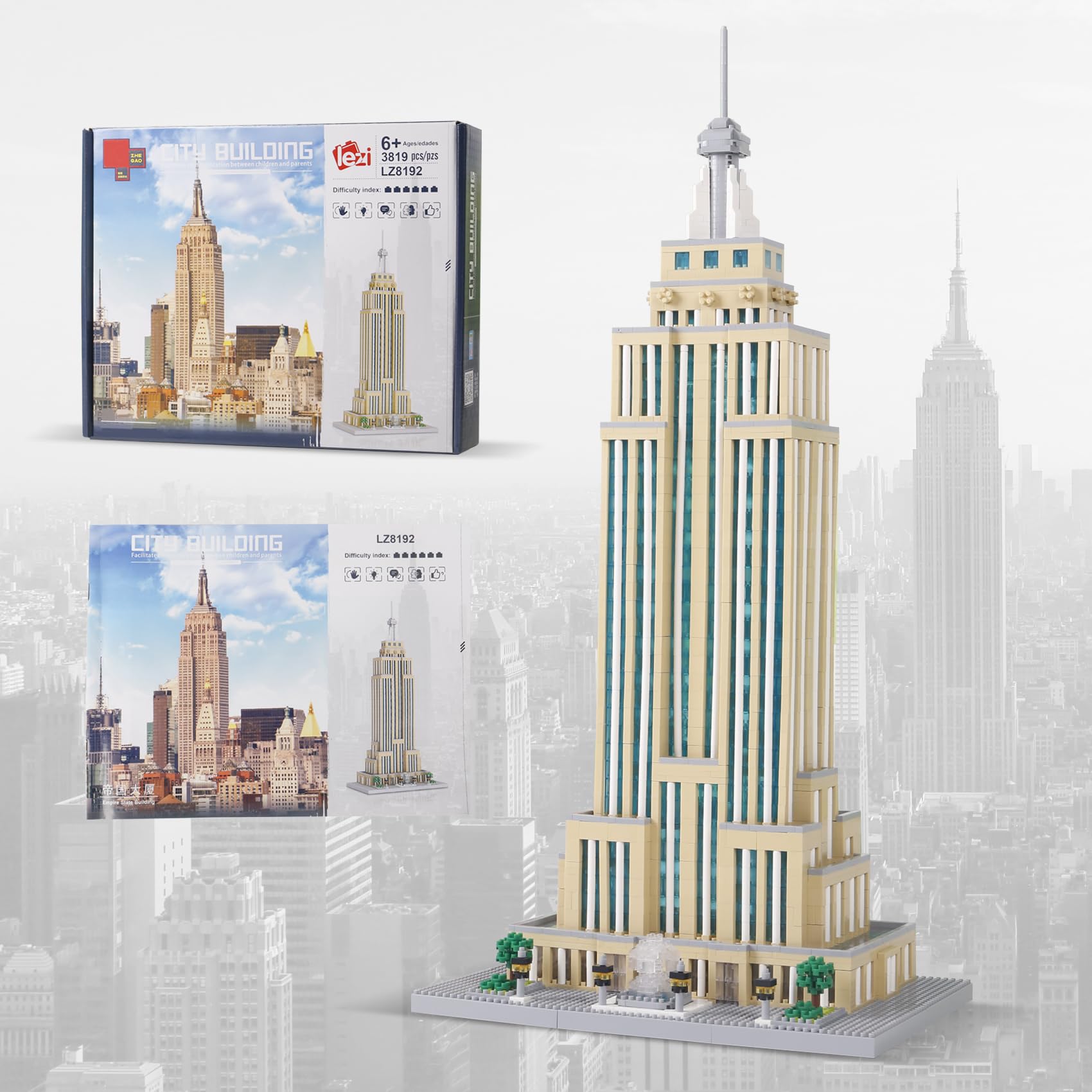 Photo 1 of STMIGAIBLOCKS 3819PCS Empire State Micro Mini Building Blocks Set,Commemorative Architectural Model Building,Unique Choice for 6+ Kids or Adults