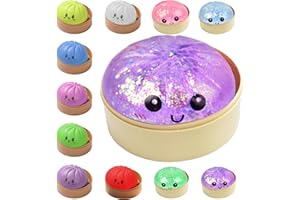 Dumpling Squishy Mystery Dumpling Squishy Stress Balls Fidget 感官玩具软挤压减压面团(紫色-A)