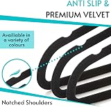 LIVEL 20 Non Slip Velvet Hangers Heavy Duty 360° Swivel Hooks Black view 6