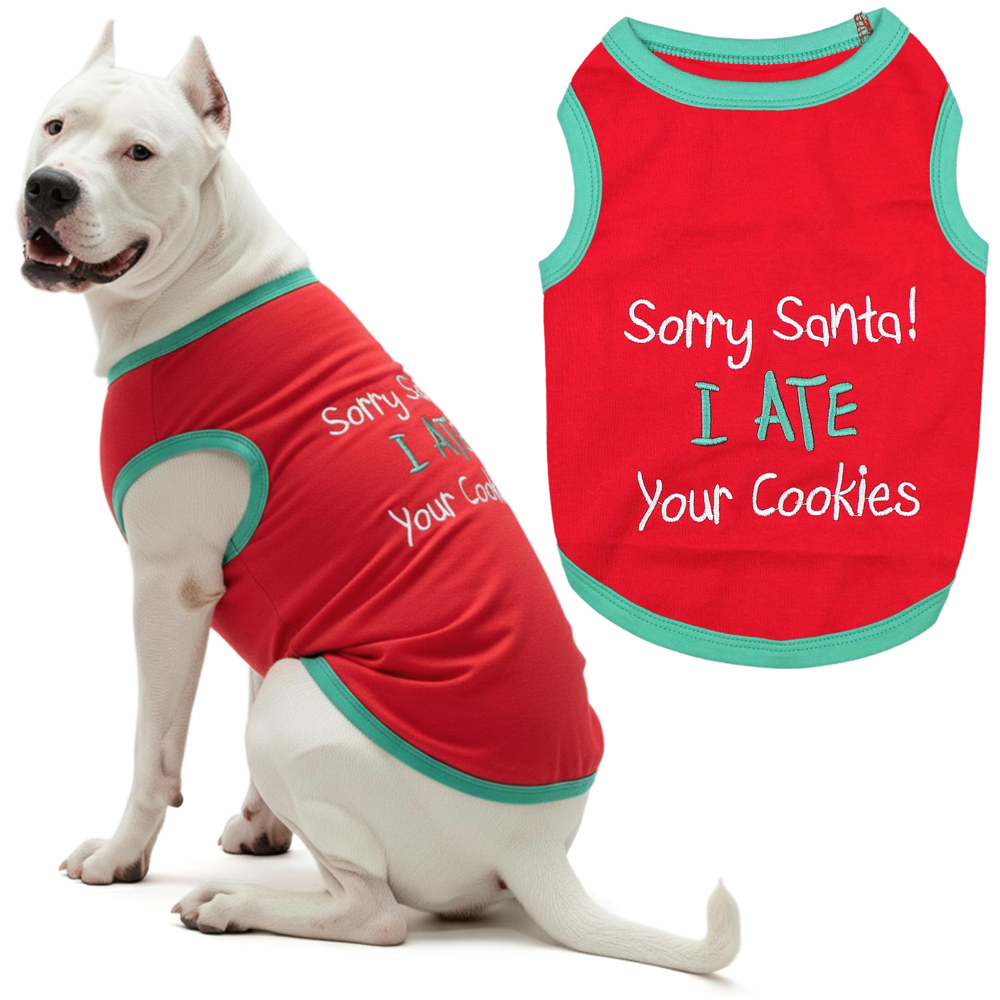 Parisian Pet Sorry Santa I Ate Your Cookies Dog T-Shirt, 4XL