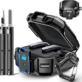 for Samsung Galaxy Buds 4 Pro/Buds 4 Case 2026 with Safty Lock-Black | Carbon Fiber Cover for Men Women, Support Wireless Charging,with Keychain &amp; Cleaner Kit,Two-Piece Design