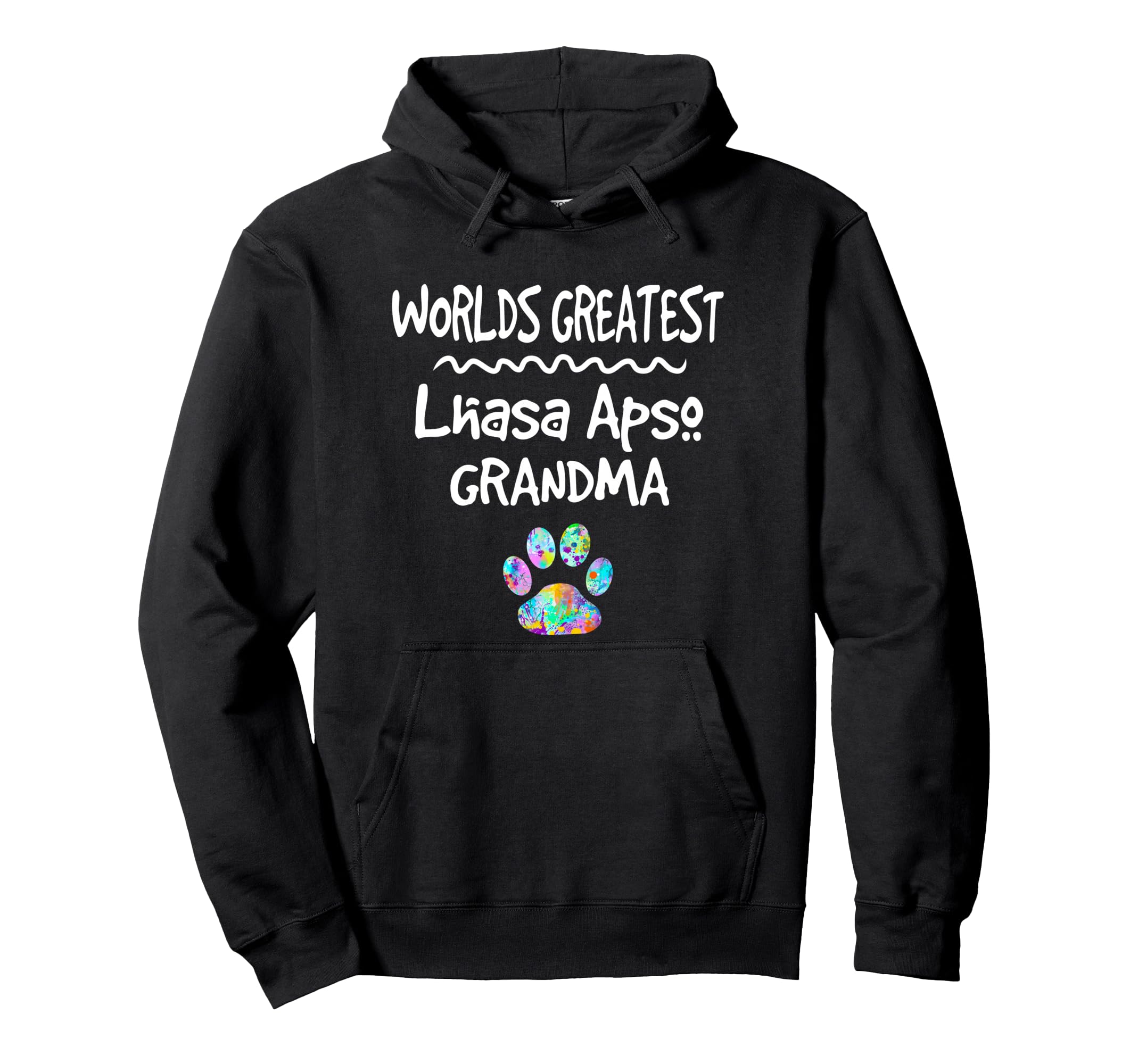 Worlds Greatest Lhasa Apso Grandma Cute Dog Paw Print Pet Pullover Hoodie